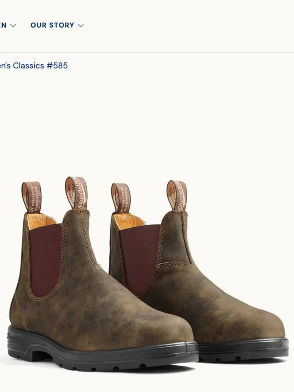 Blundstone Women's Classics #585 Chelsea Boots in Rustic Brown Sz AU 6 = US W9